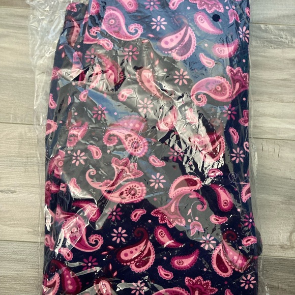 NWT Just Cozy Pink Paisly Print Fleece-lined Leggings - Picture 2 of 4